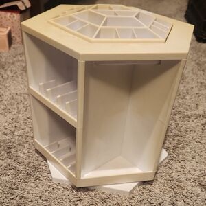QVC Cream Rotating Makeup Organizer
